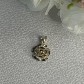 925 Sterling Silver Flower Pendant Length 0.60 Inch