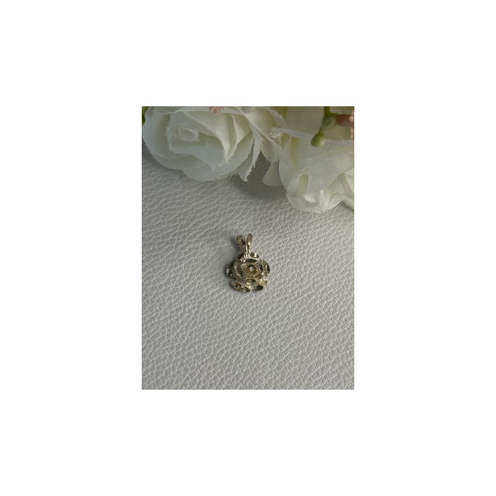 925 Sterling Silver Flower Pendant Length 0.60 Inch