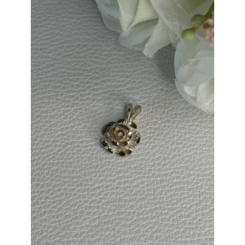 925 Sterling Silver Flower Pendant Length 0.60 Inch