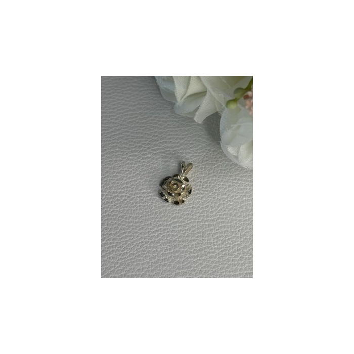 925 Sterling Silver Flower Pendant Length 0.60 Inch