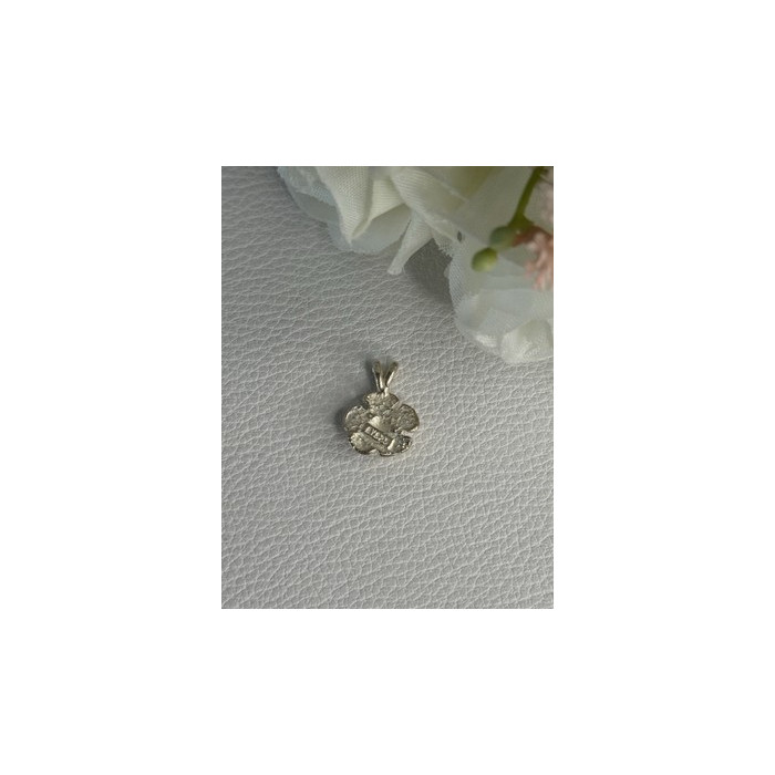 925 Sterling Silver Flower Pendant Length 0.60 Inch