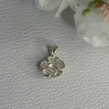 925 Sterling Silver Flower Pendant Length 0.60 Inch