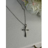 925 Sterling Silver Diamond Cross Necklace Length 20/18 Inch