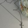 925 Sterling Silver Diamond Cross Necklace Length 20/18 Inch