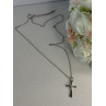 925 Sterling Silver Diamond Cross Necklace Length 20/18 Inch