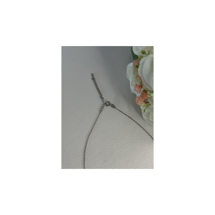 925 Sterling Silver Diamond Cross Necklace Length 20/18 Inch