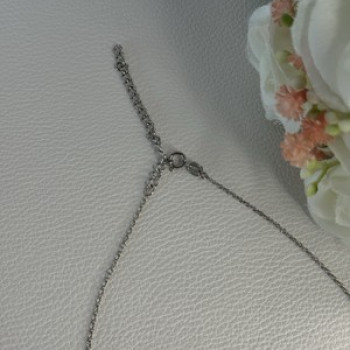 925 Sterling Silver Diamond Cross Necklace Length 20/18 Inch