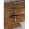 925 Sterling Silver Diamond Cross Necklace Length 20/18 Inch