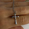 925 Sterling Silver Diamond Cross Necklace Length 20/18 Inch