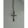 925 Sterling Silver Diamond Cross Necklace Length 20/18 Inch