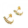 10K Yellow Gold Emerald & Diamond Stud Earrings
