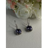925 Sterling Silver Amethyst & CZ Earrings Length 1.10 Inch