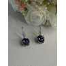 925 Sterling Silver Amethyst & CZ Earrings Length 1.10 Inch