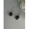 925 Sterling Silver Amethyst & CZ Earrings Length 1.10 Inch