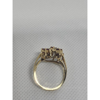 10K YELLOW GOLD RUBY & DIAMOND RING  SIZE 5.5