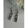 925 Sterling Silver Aquamarine Earrings Length 1.30 Inch