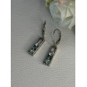 925 Sterling Silver Aquamarine Earrings Length 1.30 Inch