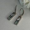 925 Sterling Silver Aquamarine Earrings Length 1.30 Inch