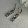 925 Sterling Silver Aquamarine Earrings Length 1.30 Inch