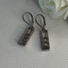 925 Sterling Silver Aquamarine Earrings Length 1.30 Inch