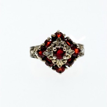 925 Sterling Silver Spessartine Ring Size 5.5