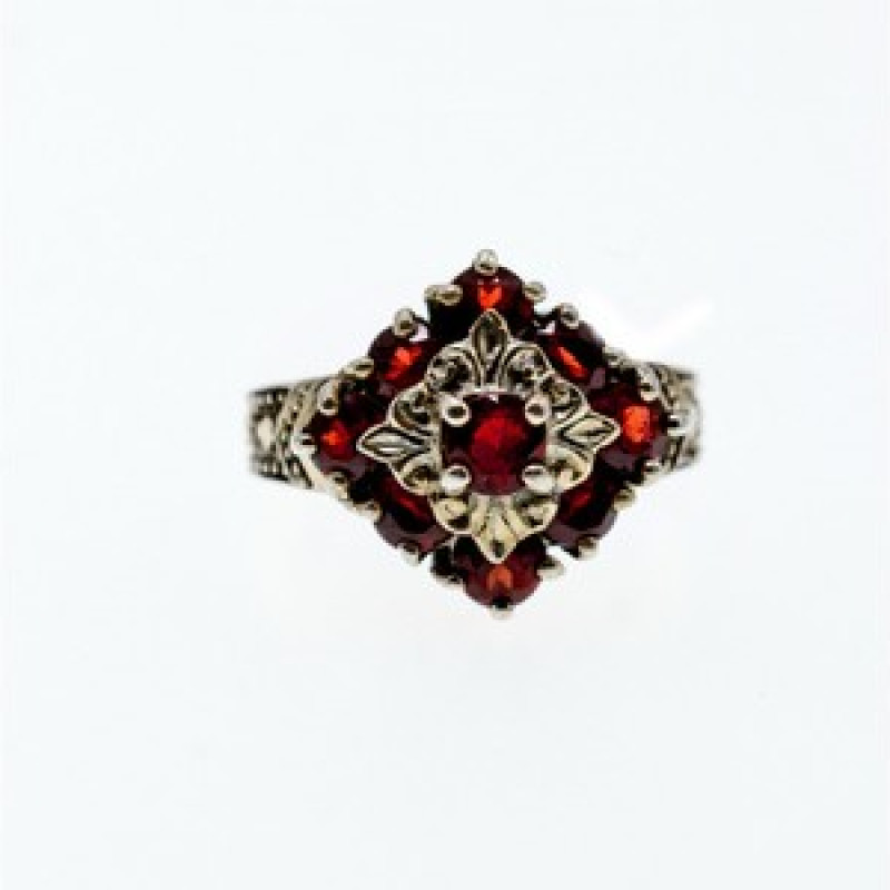 925 Sterling Silver Spessartine Ring Size 5.5