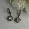 Shiny 925 Sterling Silver CZ Earrings Length 1.30 Inch