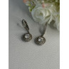 Shiny 925 Sterling Silver CZ Earrings Length 1.30 Inch