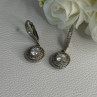 Shiny 925 Sterling Silver CZ Earrings Length 1.30 Inch