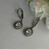 Shiny 925 Sterling Silver CZ Earrings Length 1.30 Inch