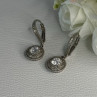 Shiny 925 Sterling Silver CZ Earrings Length 1.30 Inch