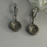 Shiny 925 Sterling Silver CZ Earrings Length 1.30 Inch
