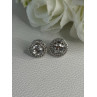 925 Sterling Silver CZ Stud Earrings Length 0.50 Inch