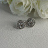 925 Sterling Silver CZ Stud Earrings Length 0.50 Inch