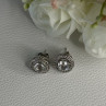 925 Sterling Silver CZ Stud Earrings Length 0.50 Inch