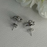 925 Sterling Silver CZ Stud Earrings Length 0.50 Inch