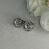 925 Sterling Silver CZ Stud Earrings Length 0.50 Inch