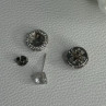 925 Sterling Silver CZ Stud Earrings Length 0.50 Inch