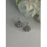Shiny 925 Sterling Silver CZ Stud Earrings Length 0.30 Inch