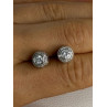 Shiny 925 Sterling Silver CZ Stud Earrings Length 0.30 Inch