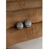 Shiny 925 Sterling Silver CZ Stud Earrings Length 0.30 Inch