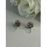 Shiny 925 Sterling Silver CZ Stud Earrings Length 0.30 Inch