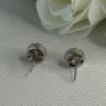 Shiny 925 Sterling Silver CZ Stud Earrings Length 0.30 Inch
