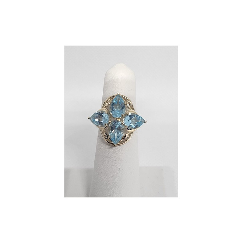 10K YELLOW GOLD & TOPAZ RING  SIZE 4