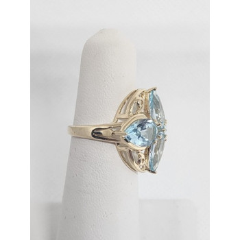 10K YELLOW GOLD & TOPAZ RING  SIZE 4