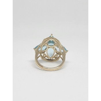 10K YELLOW GOLD & TOPAZ RING  SIZE 4