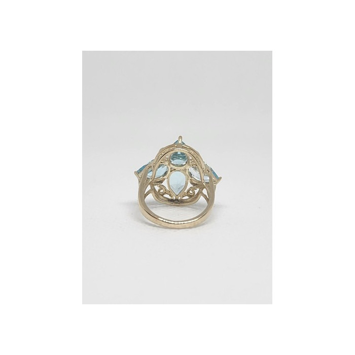 10K YELLOW GOLD & TOPAZ RING  SIZE 4