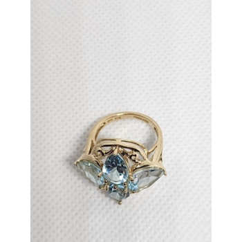 10K YELLOW GOLD & TOPAZ RING  SIZE 4