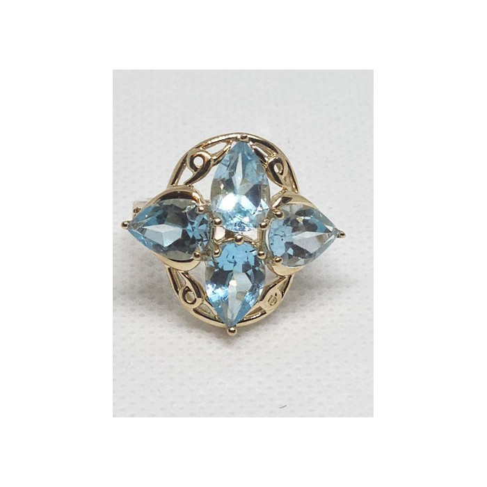 10K YELLOW GOLD & TOPAZ RING  SIZE 4