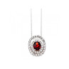 925 Sterling Silver Garnet & Goshenite Chain With Pendant